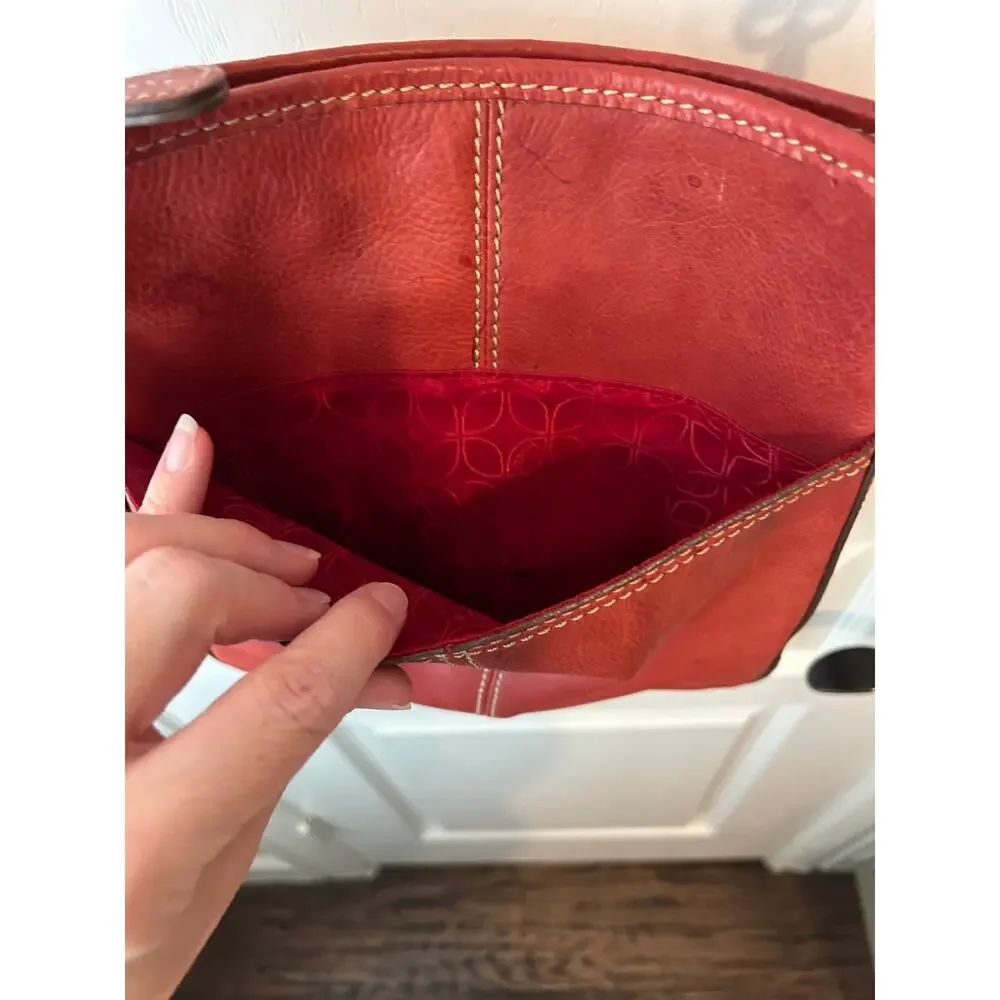 Fossil Vintage Red Crossbody Bag Leather
